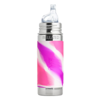 Pura Kiki 9oz Vacuum Insulated Sippy Bottle - Pink Swirl Sleeve